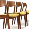 Danish vintage teak set of 4 dining chairs