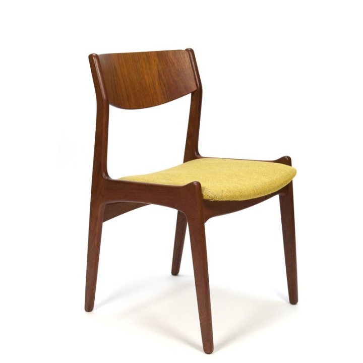 Deense vintage teakhouten set van 4 eettafelstoelen