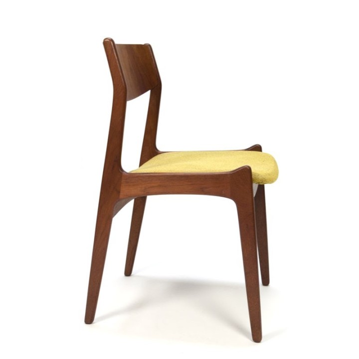 Deense vintage teakhouten set van 4 eettafelstoelen