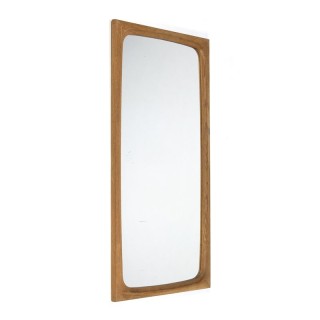 Danish oak rectangular vintage mirror