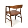 Danish vintage desk chair with cognac colored lining