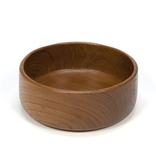 Teak vintage bowl round