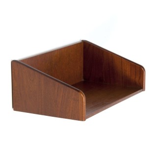 Deens vintage wandplankje van teakhout