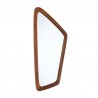 Vintage teak wooden organically shaped mirror