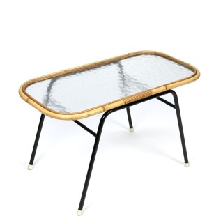 Vintage kleine rotan tafel