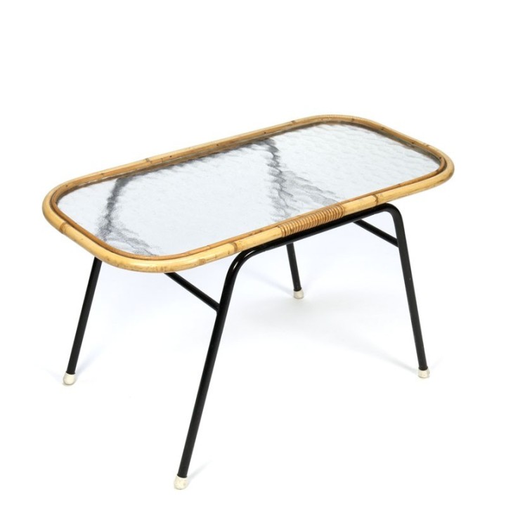 Vintage kleine rotan tafel