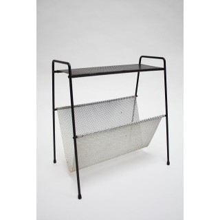 Metalen Vintage krantenrek zwart/wit