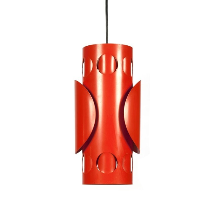 Vintage metalen oranje hanglamp