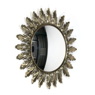 Vintage mirror brass in sun shape