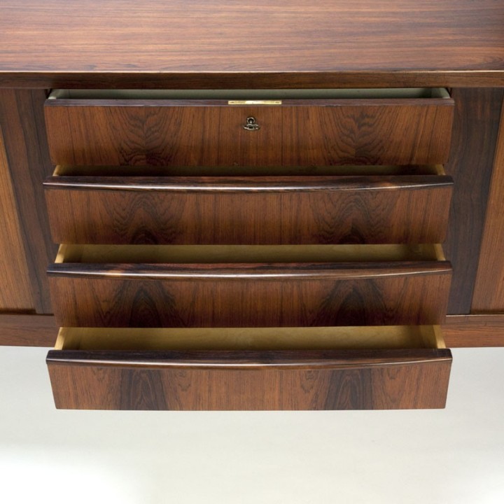 Extra lang vintage palissanderhouten dressoir