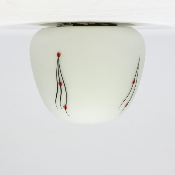 Vintage fifties ceiling light milk glass