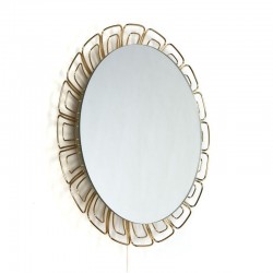 Vintage mirror with lamp and brass details