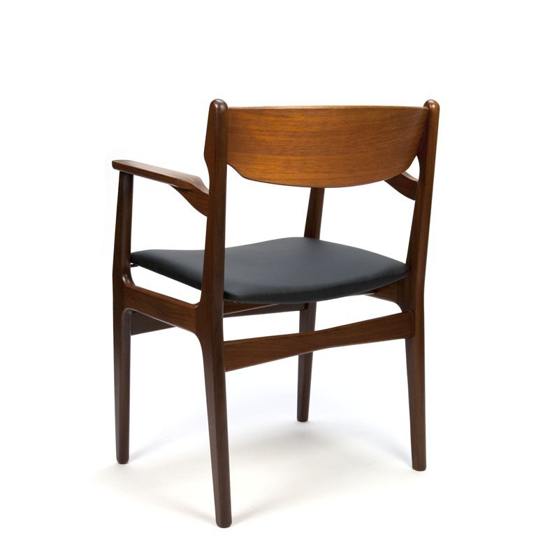 beet Bijdrage Plantage Deense teakhouten vintage stoel met armleuning - Retro