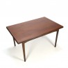 Danish dark teak wooden vintage extendable dining table