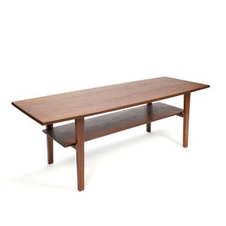 Grote vintage Deense salontafel van teakhout