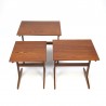 Vintage teak wooden side tables set of 3