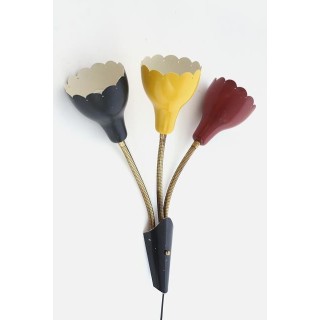Wall lamp with 3 colored caps 1950's - Retro Studio