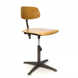 Vintage brown architect chair design Friso Kramer