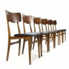 Vintage Danish set of 6 dining chairs in teak