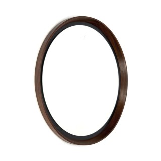 Ronde vintage spiegel wenge hout