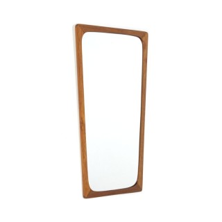 Danish vintage mirror with narrow teak edge