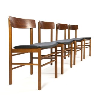 Danish vintage set of 4 dining chairs in teak