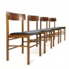 Danish vintage set of 4 dining chairs in teak