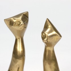 Vintage set of 2 brass cats