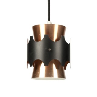Vintage Danish hanging lamp black / copper