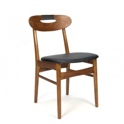 Danish vintage set of 6 teak dining table chairs