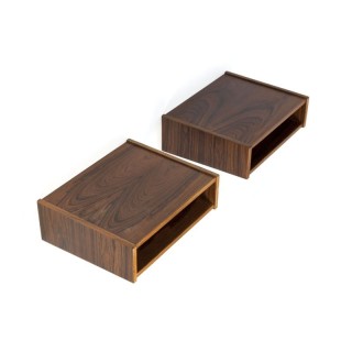 Vintage set van 2 palissander wand kastjes