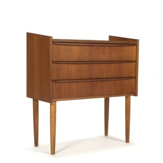 Danish small teak wooden vintage chest of drawers