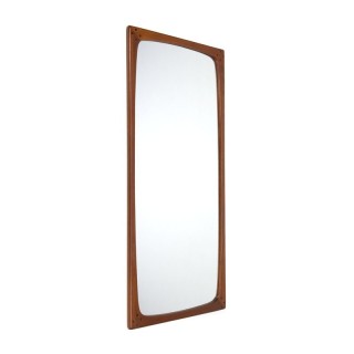 Deense grote vintage design spiegel van teakhout