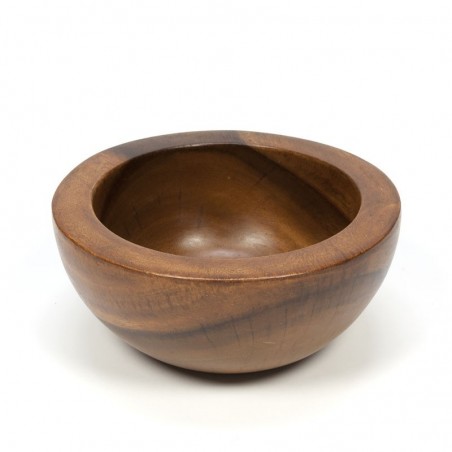 Vintage bowl of teak with thick edge