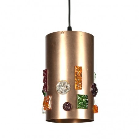 Vintage copper cylinder pendant lamp