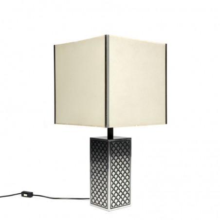Vintage table lamp with chrome black foot