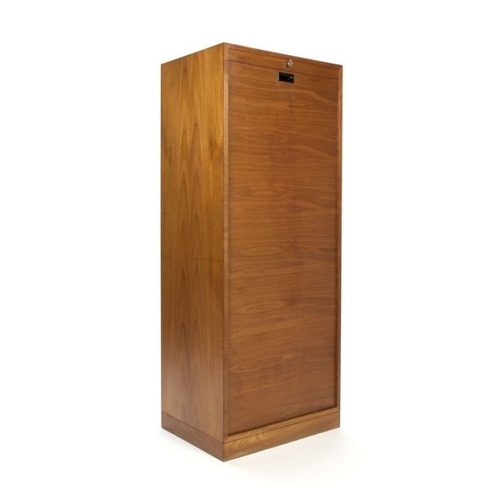 Hoge Deense vintage teakhouten archiefkast