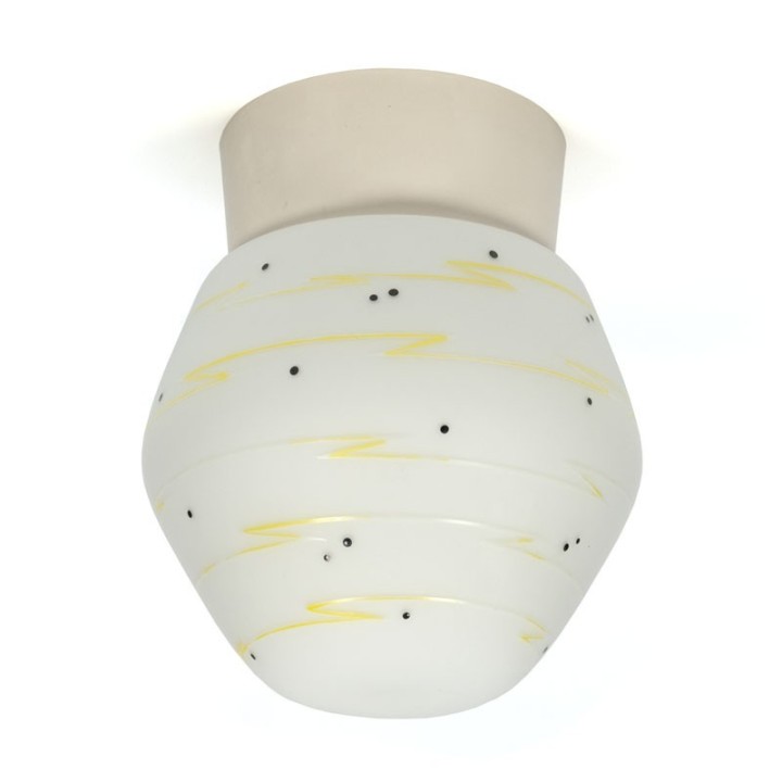 Vintage glazen jaren vijftig plafondlamp