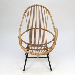 Nederlandse vintage Rotan fauteuil