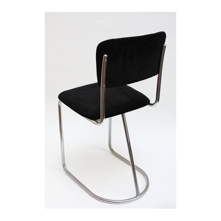 Tube frame chair with black upholstery - Retro Studio
