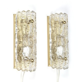 Vintage set van 2 wandlampen ontwerp Carl Fagerlund voor Orrefors