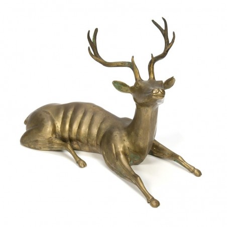 Large decorative vintage brass deer