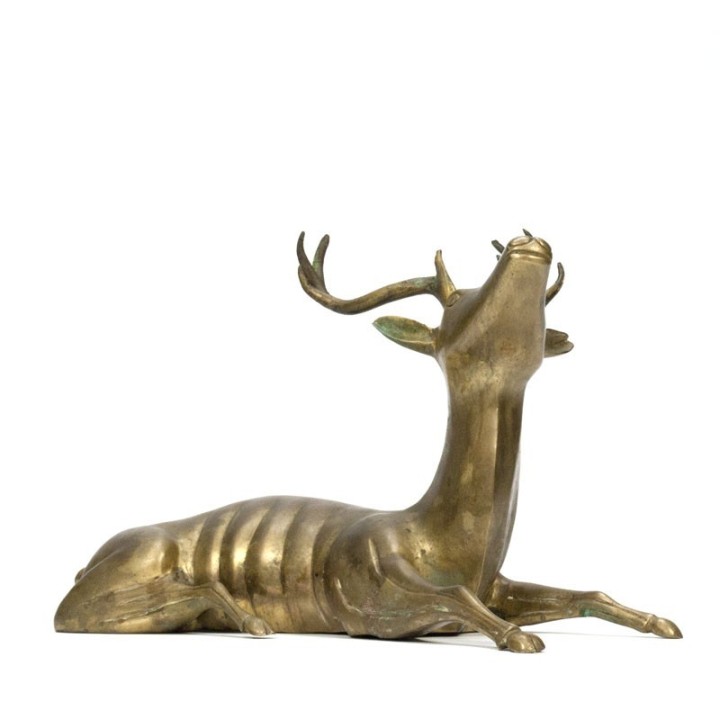 Groot decoratief vintage messing hert