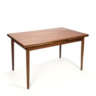 Teakhouten vintage Deense eettafel uitschuifbaar