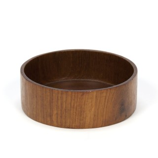 Vintage round small teak bowl