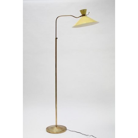 Geel/ koperen jaren 50 vloerlamp