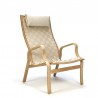 Vintage Danish lounge chair with webbing linen