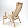 Vintage Danish lounge chair with webbing linen