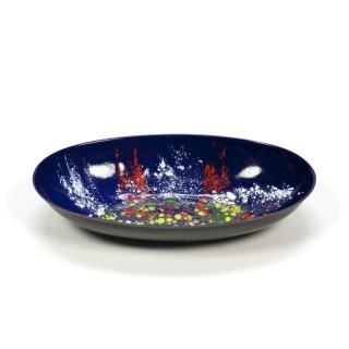 Vintage bewerkte emaille schaal