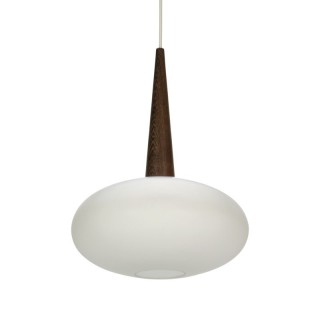 Vintage milk glass pendant with wenge